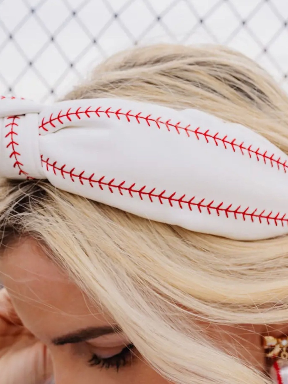 NEW Brianna Cannon Baseball Stitch Topknot Headband